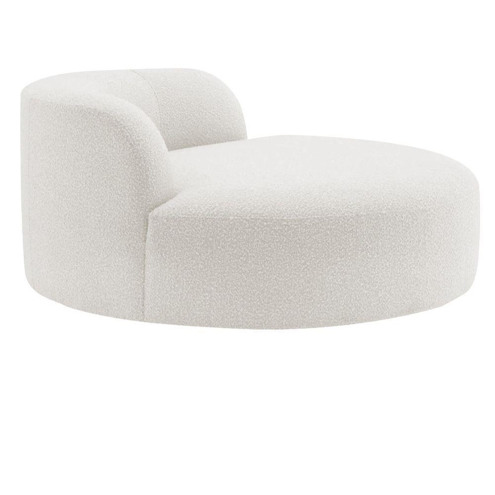 Poltrona Orgânica Chaise Rússia Bouclé - Doce Sonho Móveis Branco - 6