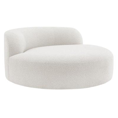 Poltrona Orgânica Chaise Rússia Bouclé - Doce Sonho Móveis Branco