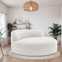 Poltrona Orgânica Chaise Rússia Bouclé - Doce Sonho Móveis Branco - 2