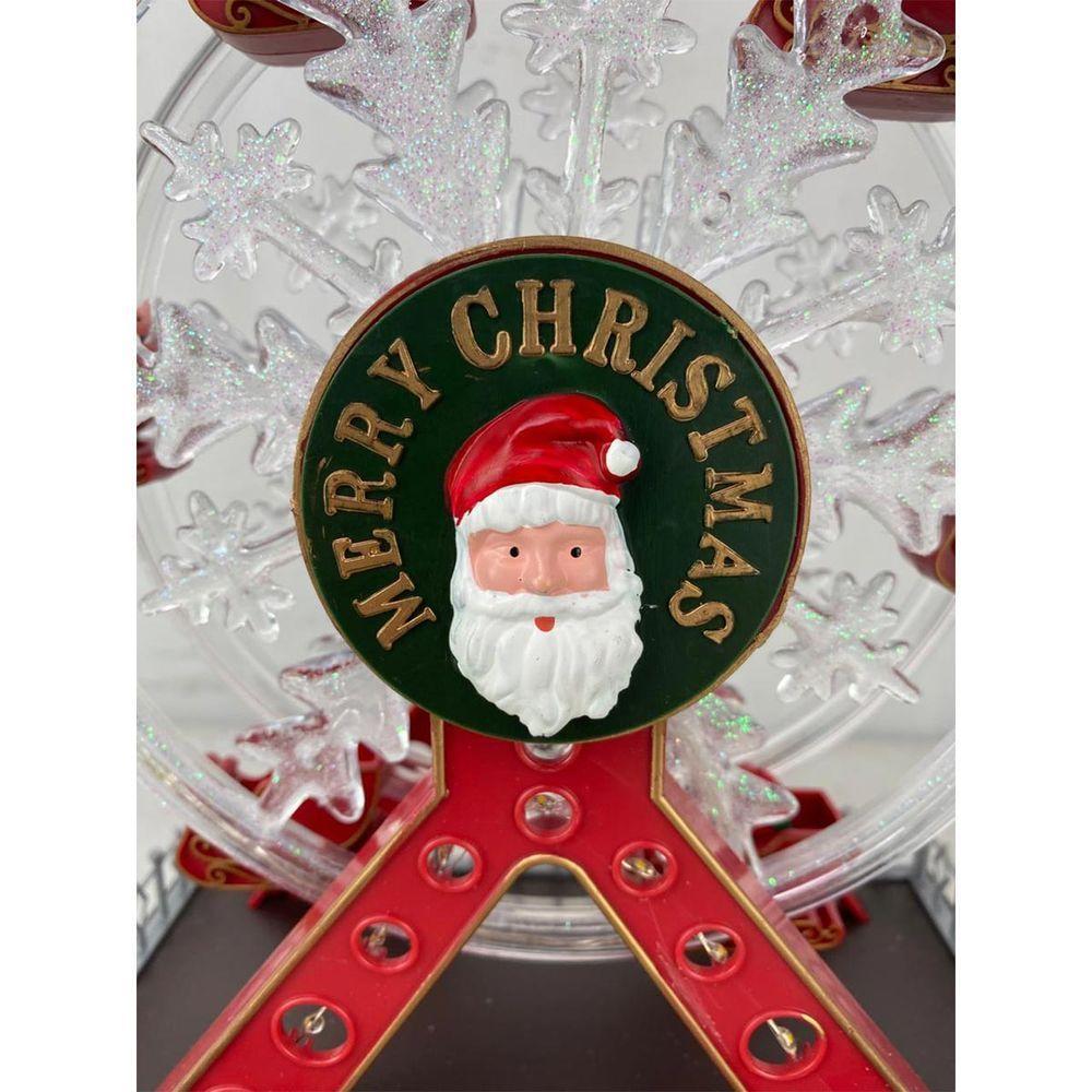Roda Gigante Natalina Natal Papai Noel Led Som Movimento Cenario Natalino Enfeite Festa Fim De Ano Decoraçao - 7