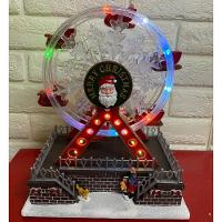 Roda Gigante Natalina Natal Papai Noel Led Som Movimento Cenario Natalino Enfeite Festa Fim De Ano Decoraçao - 2