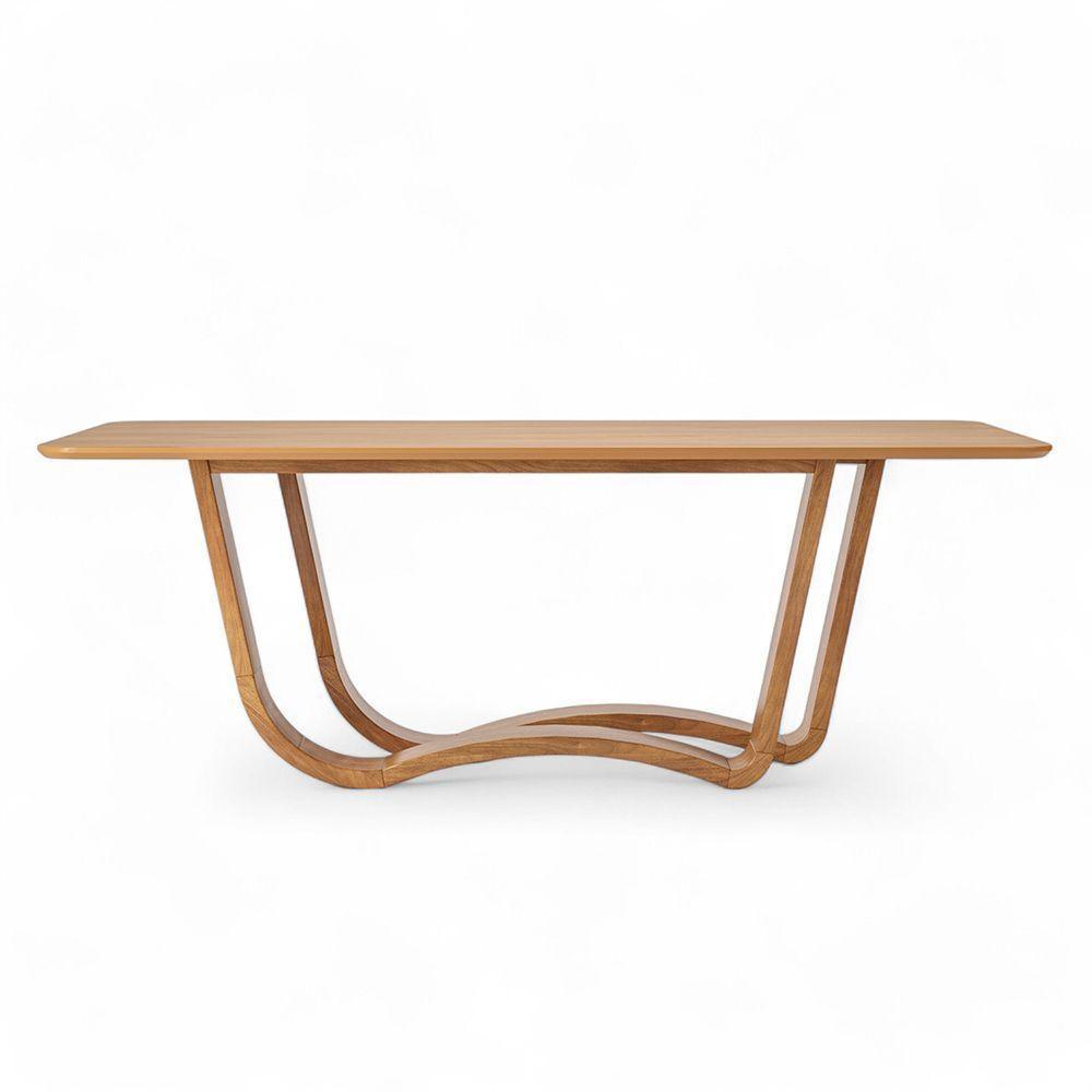 Mesa De Jantar Retangular De Madeira Live 210cm X 100cm Champagne - 4