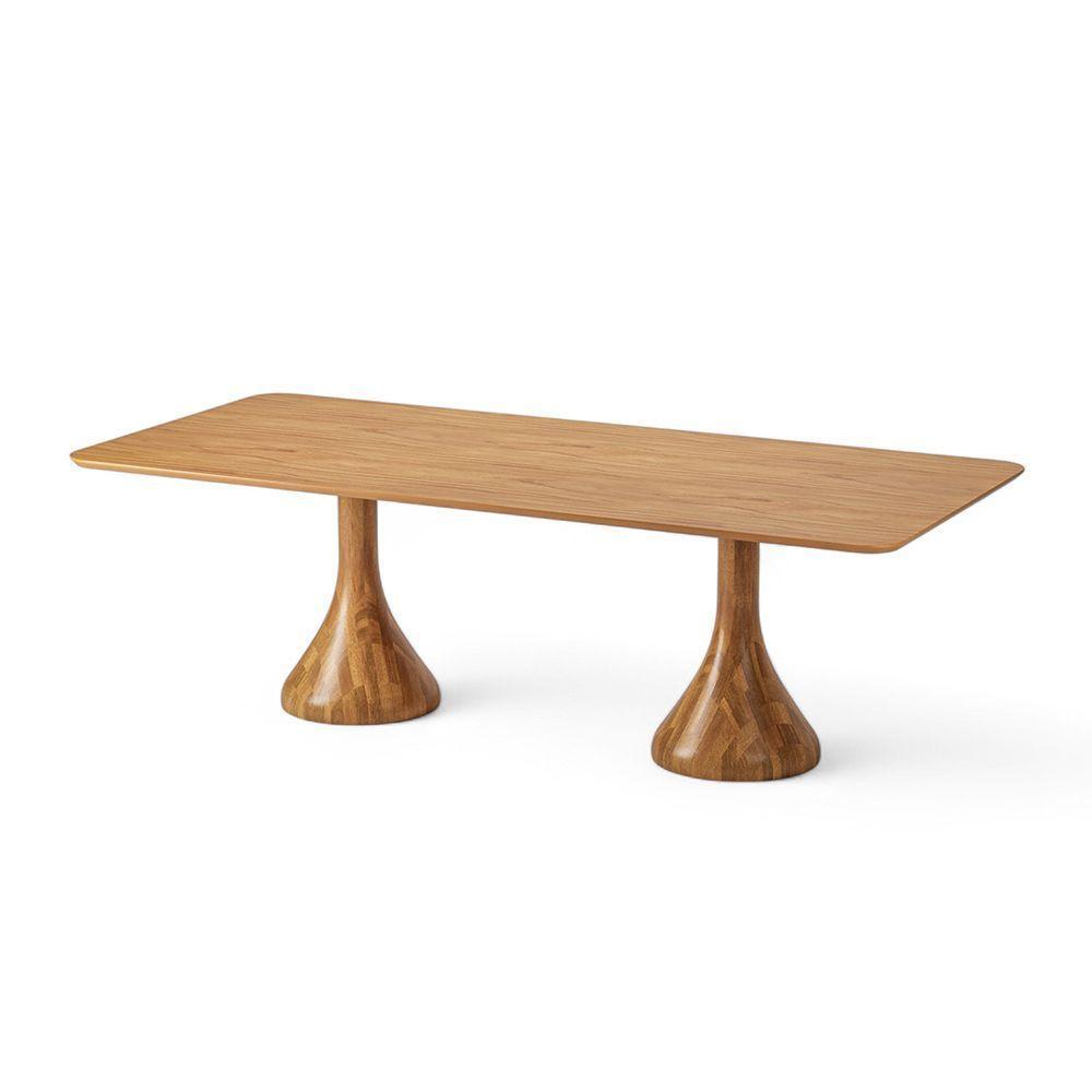 Mesa De Jantar Retangular De Madeira Dubai 140cm X 90cm Champagne - 1