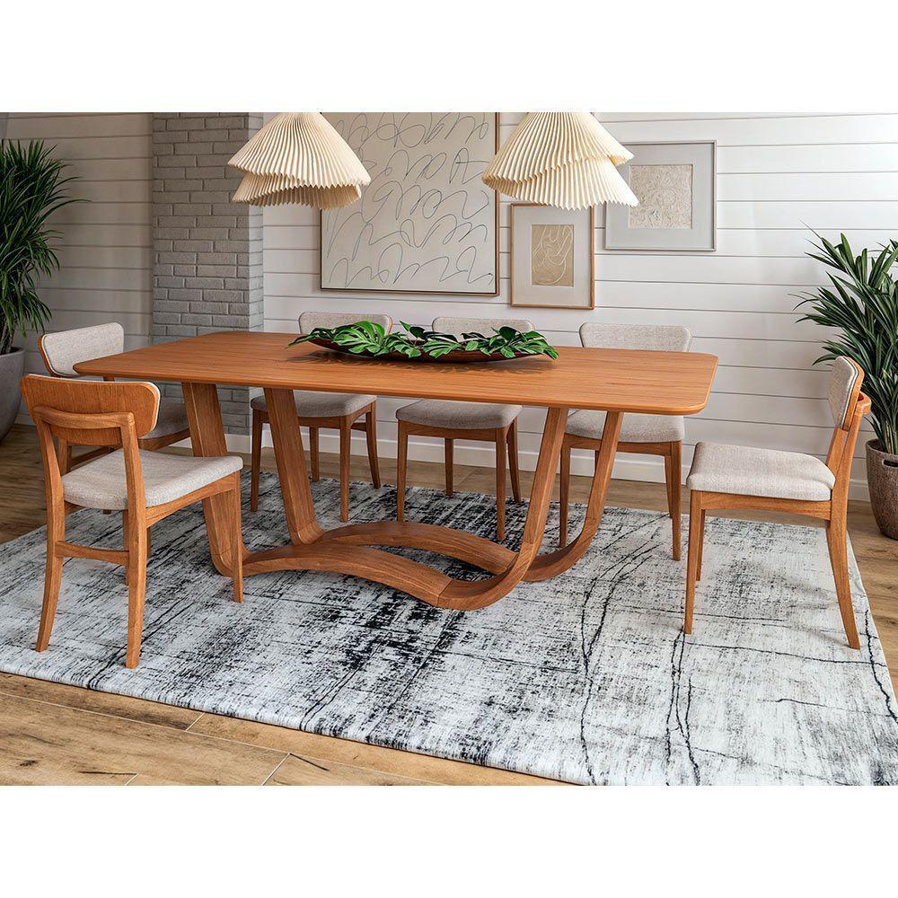 Mesa De Jantar Retangular De Madeira Live 240cm X 110cm Champagne - 2