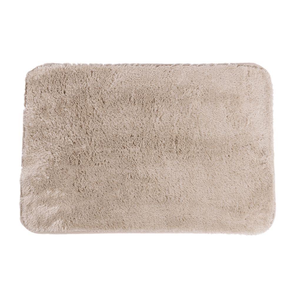 Tapete De Microfibra Comfort Bege Claro Plus 60x40cm - Uzoo Tapete Microfibra Comfort Plus 60x40cm Bege Claro - 1