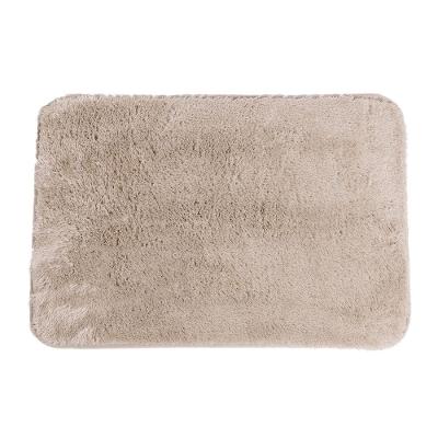 Tapete De Microfibra Comfort Bege Claro Plus 60x40cm - Uzoo Tapete Microfibra Comfort Plus 60x40cm Bege Claro