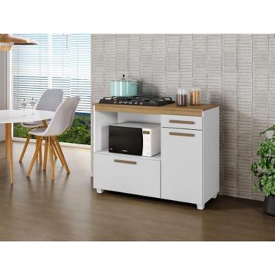 Balcão Para Cooktop Cronos 5 Bocas Arte Móveis Branco