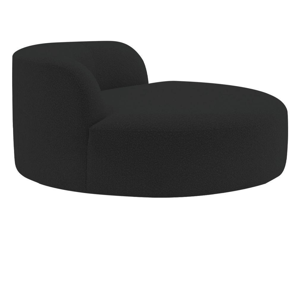 Poltrona Orgânica Chaise Rússia Bouclé - Doce Sonho Móveis Preto - 7