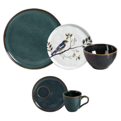 Aparelho de Jantar Oceano Birdy 30 Peças Cerâmica Estampada Porto Brasil