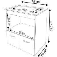 Balcão Para Cooktop 2 Portas Armário De Cozinha Elisa - Ssx Multicoisas Branco Tampo 4 Bocas - 4