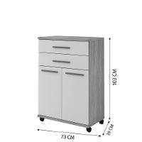 Balcão Mônaco 2 Gavetas 2 Portas Arte Móveis Branco - 2