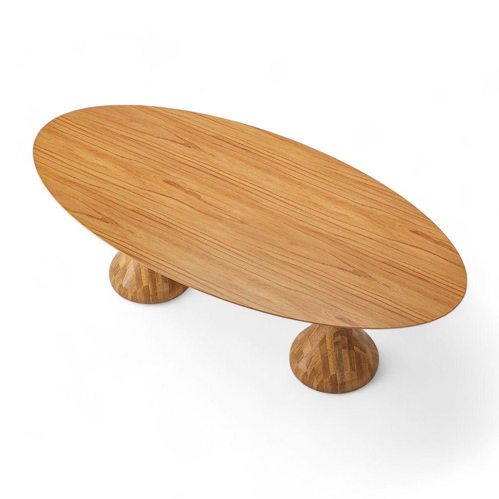 Mesa De Jantar Oval De Madeira Dubai 140cm X 90cm Champagne - 2