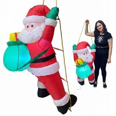Papai Noel Inflavel Natal Sobe Escada Natalino Enfeite Janela Porta Decoraçao Casa Loja Shopping Comercio Vitrine