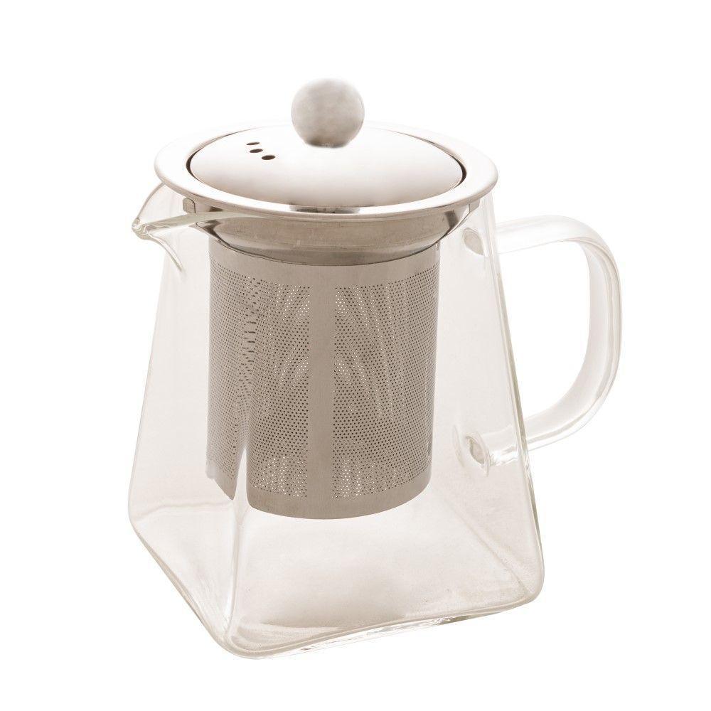 Bule Para Chá Em Vidro E Aço Inox Com Infusor 550 Ml Lyor - 1