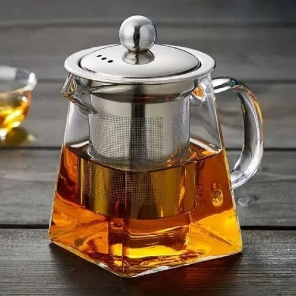 Bule Para Chá Em Vidro E Aço Inox Com Infusor 550 Ml Lyor - 4
