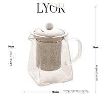Bule Para Chá Em Vidro E Aço Inox Com Infusor 550 Ml Lyor - 3