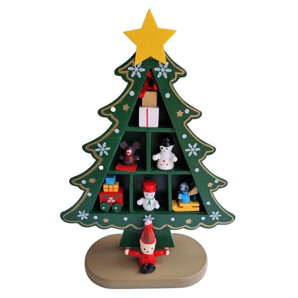Avore Natal Madeira Natalina Boneco Neve Papai Noel Enfeite Mesa Sala Estar Estante Ornamento Pinheiro Presentes - 2