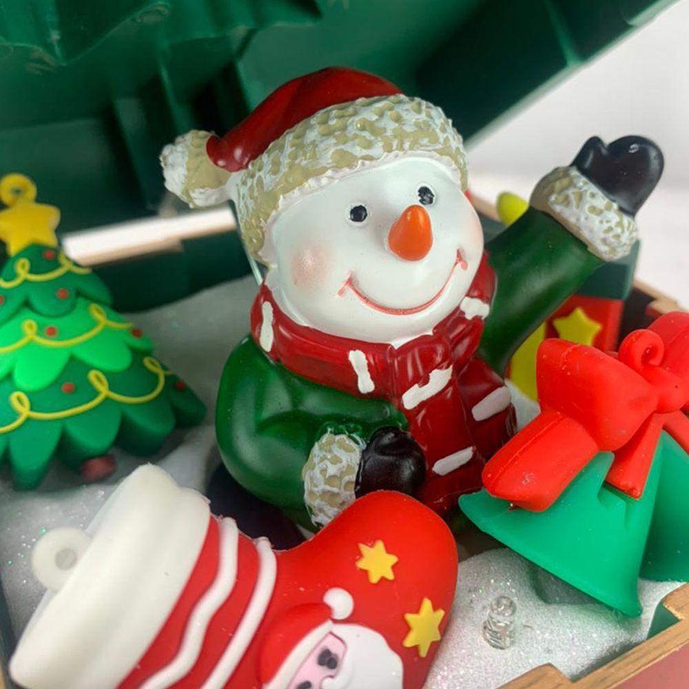 Caixa De Presente Natal Boneco De Neve Abre E Fecha Natalino Led Musical Decoraçao Festa Fim De Ano Comemoraçao - 3