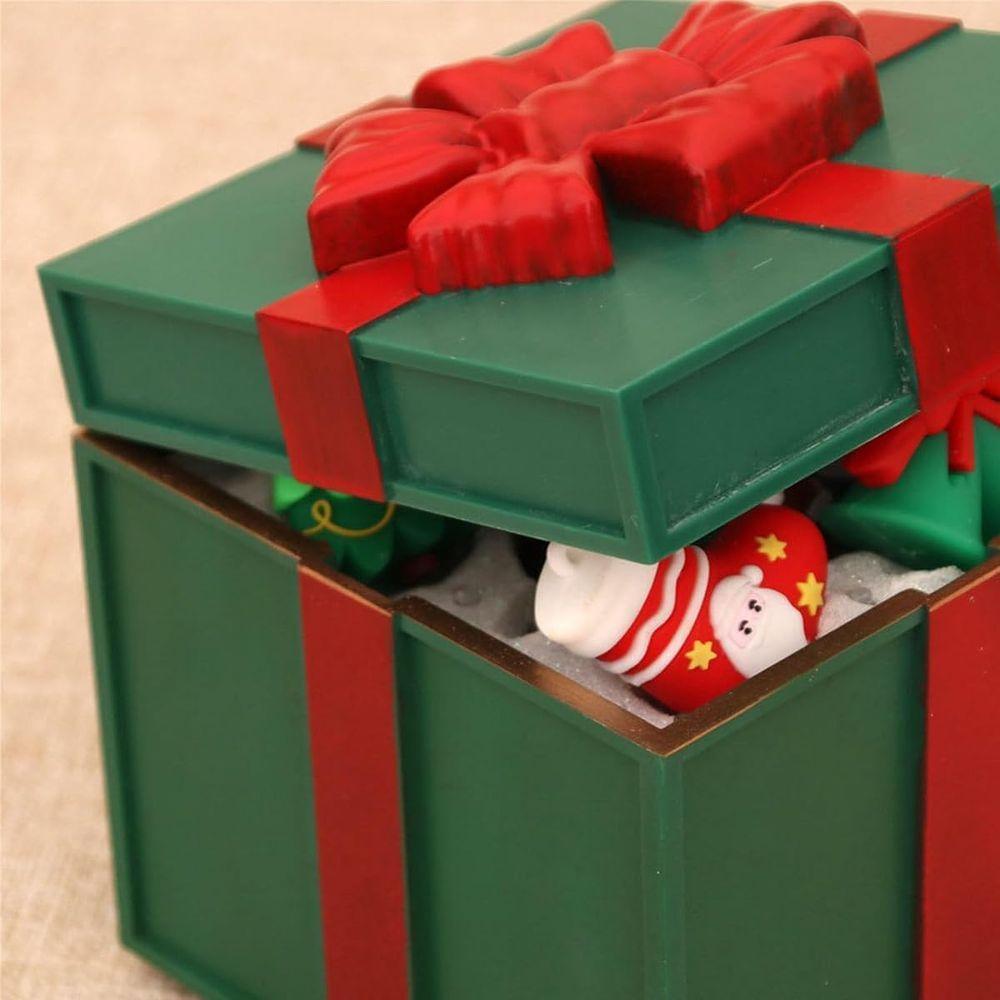 Caixa De Presente Natal Boneco De Neve Abre E Fecha Natalino Led Musical Decoraçao Festa Fim De Ano Comemoraçao - 6