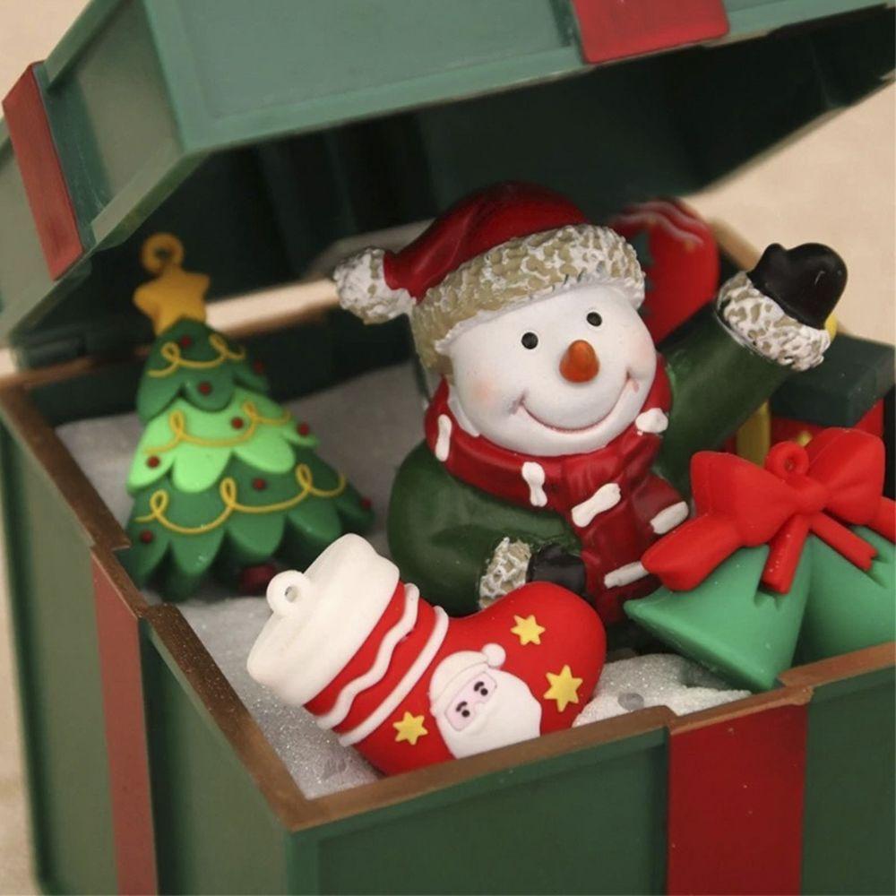 Caixa De Presente Natal Boneco De Neve Abre E Fecha Natalino Led Musical Decoraçao Festa Fim De Ano Comemoraçao - 8