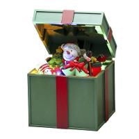 Caixa De Presente Natal Boneco De Neve Abre E Fecha Natalino Led Musical Decoraçao Festa Fim De Ano Comemoraçao - 1