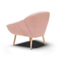 Kit 02 Poltronas Giovana Veludo Rosê Pés Palito Natural D03 - D'rossi - 8