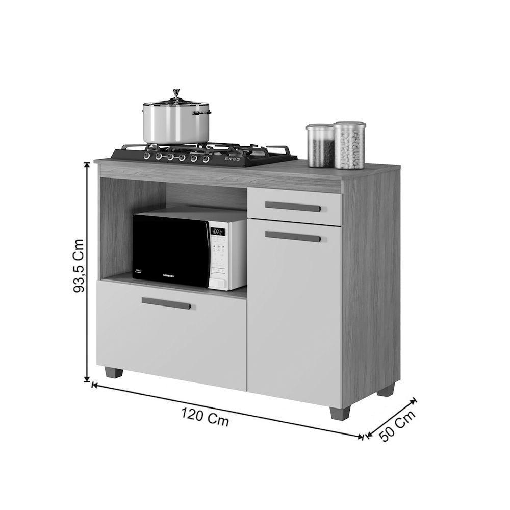 Balcão Para Cooktop Cronos 5 Bocas Arte Móveis Cinamomo-off - 3