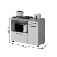 Balcão Para Cooktop Cronos 5 Bocas Arte Móveis Cinamomo-off - 3