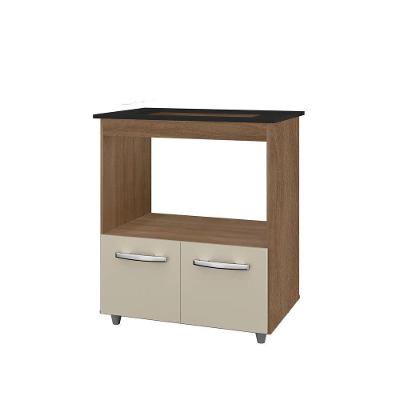 Balcão Para Cooktop 4 Bocas 2 Portas Armário De Cozinha Elisa - Ssx Multicoisas Savana-off White