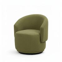 Poltrona Decorativa Giratória Sala De Estar Recepção Jasmine Bouclé Verde Oliva - 3