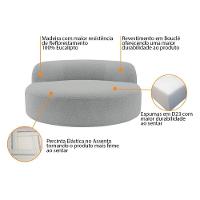 Poltrona Orgânica Chaise Rússia Bouclé - Doce Sonho Móveis Cinza