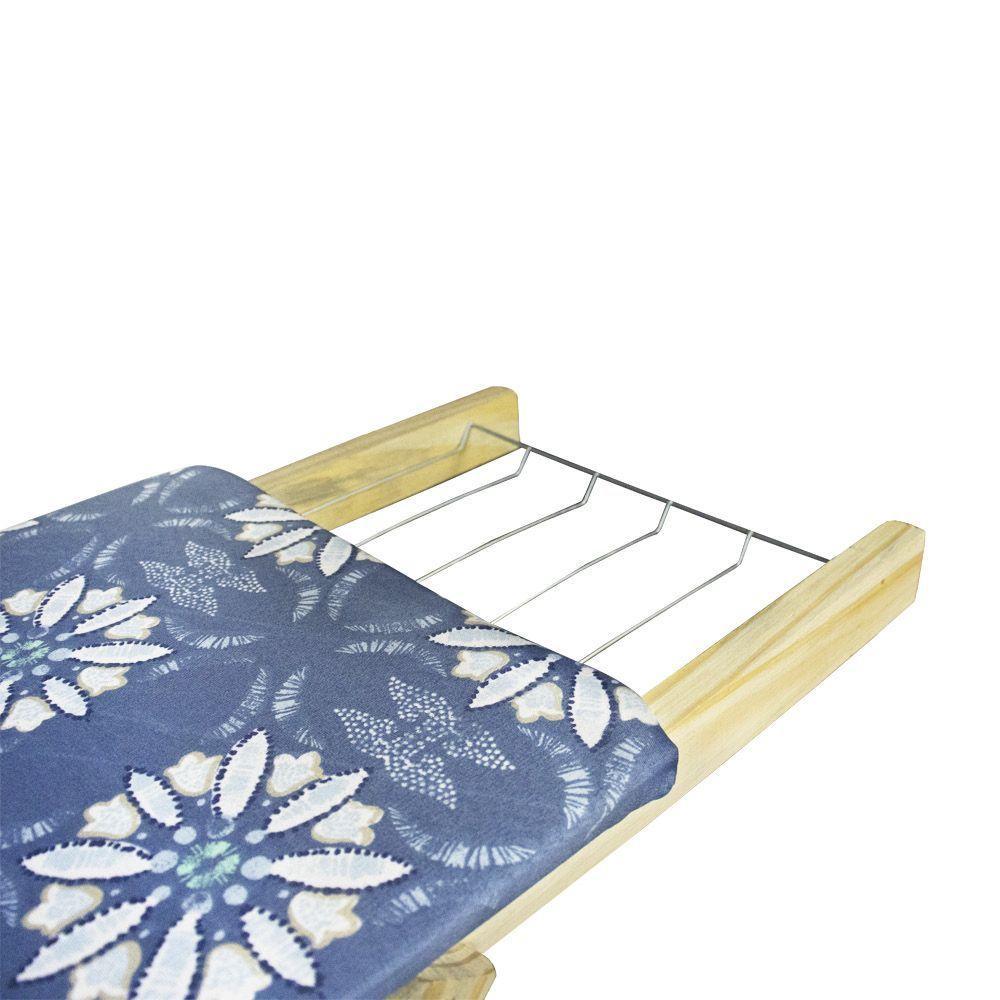 Tábua De Passar Roupa Dobrável De Madeira Layla 2 Níveis Estampada G02 - D'rossi Azul - 7