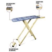 Tábua De Passar Roupa Dobrável De Madeira Layla 2 Níveis Estampada G02 - D'rossi Azul - 3
