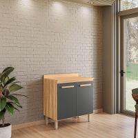 Balcão 2 Portas (com Tampo) 80cm Intenza - Ssx Multicoisas Carvalho Nature-chumbo - 2