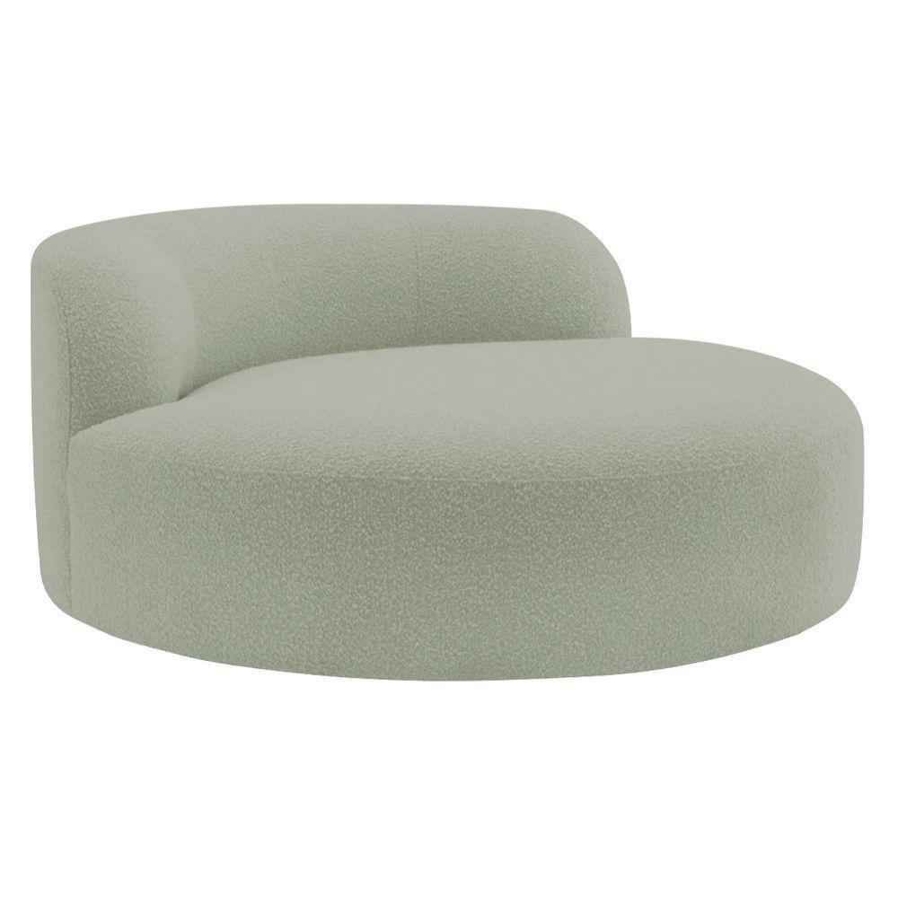 Poltrona Orgânica Chaise Rússia Bouclé - Doce Sonho Móveis Verde Oliva - 1