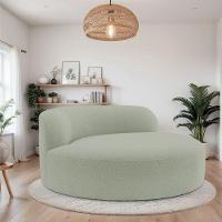 Poltrona Orgânica Chaise Rússia Bouclé - Doce Sonho Móveis Verde Oliva
