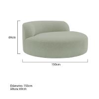 Poltrona Orgânica Chaise Rússia Bouclé - Doce Sonho Móveis Verde Oliva - 5