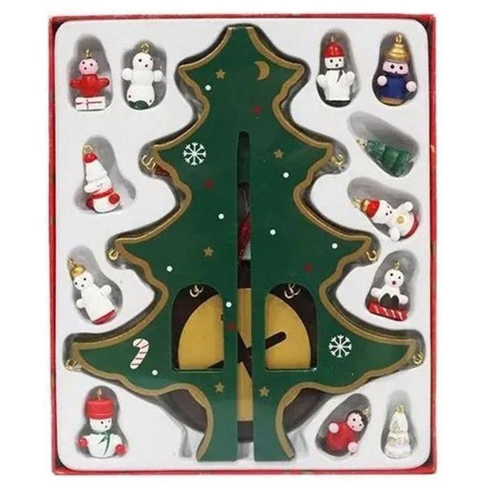 Mini Arvore De Madeira Com Enfeites Natal Natalino - 6