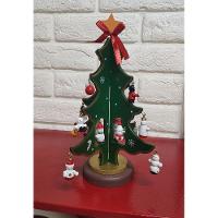 Mini Arvore De Madeira Com Enfeites Natal Natalino - 2