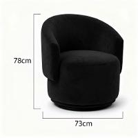 Poltrona Decorativa Giratória Sala De Estar Recepção Jasmine Bouclé Preto - 2