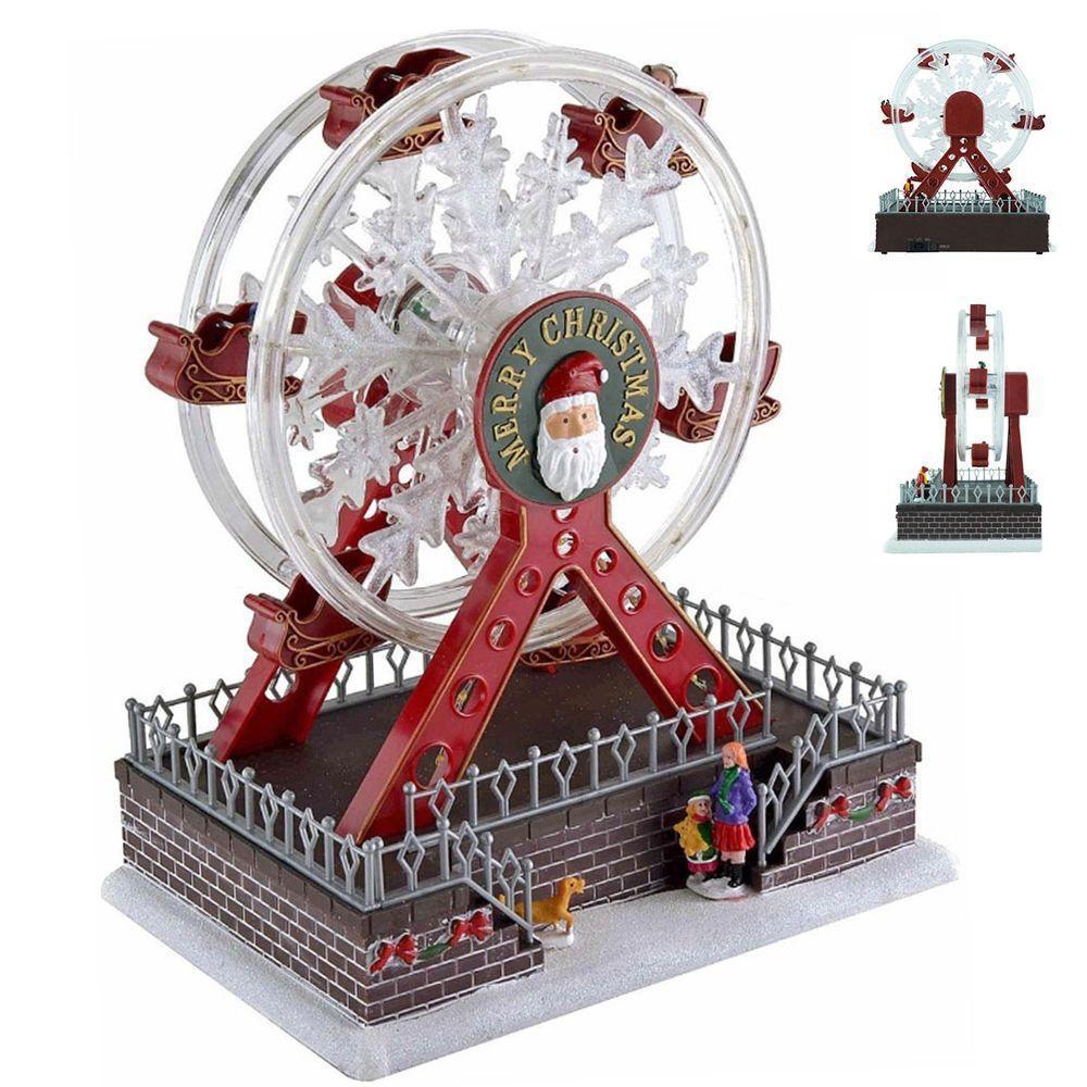 Roda Gigante Natal Natalino Papai Noel Som Movimento Led Cenario Natalino Decoraçao Fim De Ano Festa Comemoraçao - 1