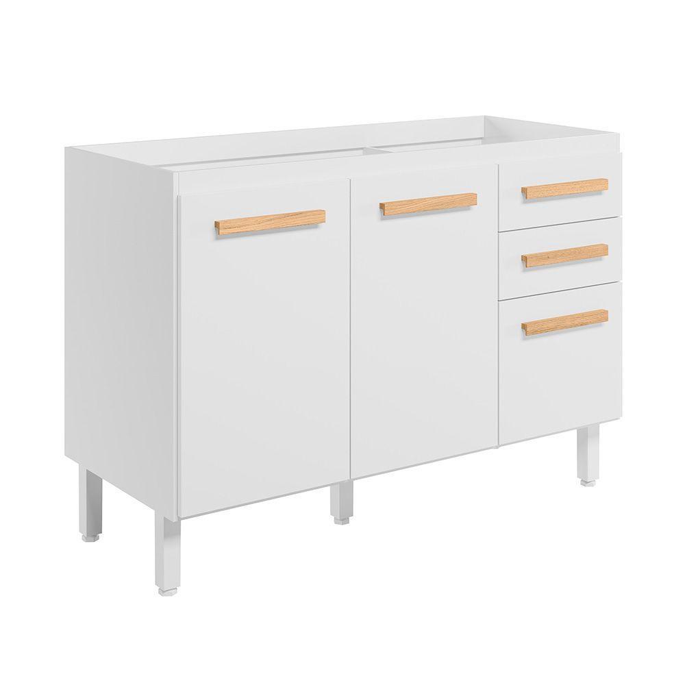 Balcão 2 Portas (sem Tampo) 120cm Intenza - Ssx Multicoisas Branco-freijó - 1