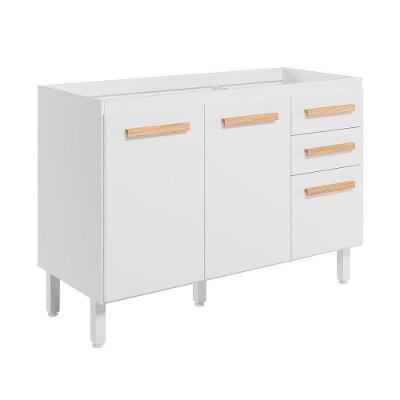 Balcão 2 Portas (sem Tampo) 120cm Intenza - Ssx Multicoisas Branco-freijó