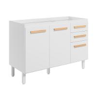 Balcão 2 Portas (sem Tampo) 120cm Intenza - Ssx Multicoisas Branco-freijó - 1