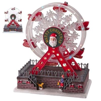 Roda Gigante Natal Natalino Papai Noel Som Led Movimento Enfeite Cenario Decoraçao Festa Celebraçao Fim De Ano