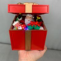Caixa Presente Natal Natalino Papai Noel Abre E Fecha Musica Led Som Decoraçao Evento Festa Fim De Ano Enfeite Evento