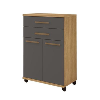 Balcão Mônaco 2 Gavetas 2 Portas Arte Móveis Cinamomo-grafite