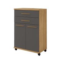 Balcão Mônaco 2 Gavetas 2 Portas Arte Móveis Cinamomo-grafite - 1