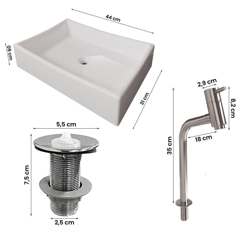 Gabinete Banheiro Star Cuba Dalla Torneira Dl08 E Valv Abs Titanium/naturale - 3