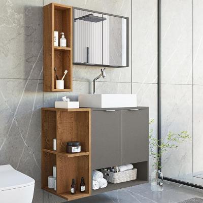 Gabinete Banheiro Star Cuba Dalla Torneira Dl08 E Valv Abs Titanium/naturale